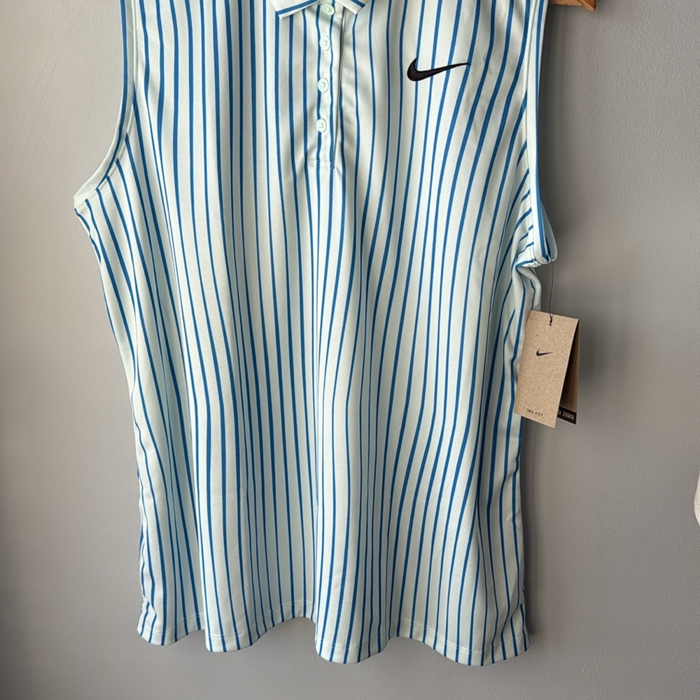 NWT Nike Women's Dri-FIT Victory Printed Sleeveless Polo‎ - Picture 3 of 9